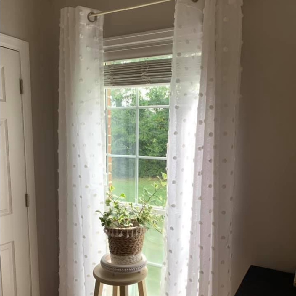 White Pom Pom Curtains (4 Panels)